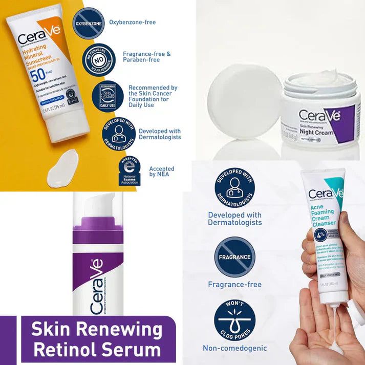CeraVe 4-in-1 Skincare Kit – Complete Care for Healthy, Glowing Skin