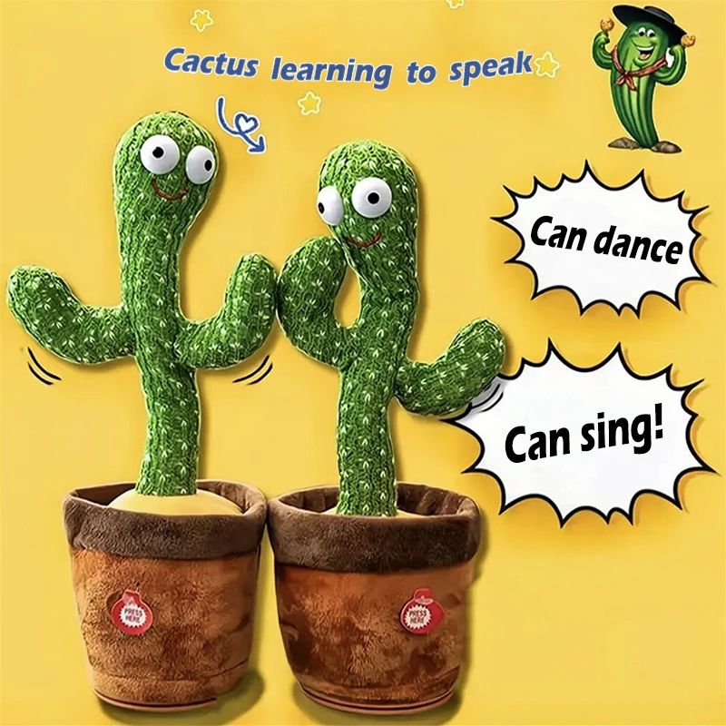 Dancing Cactus Toy – Sings, Dances & Repeats What You Say