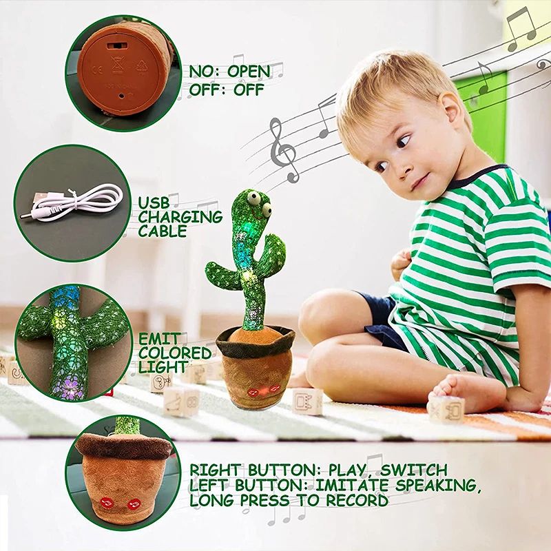 Dancing Cactus Toy – Sings, Dances & Repeats What You Say