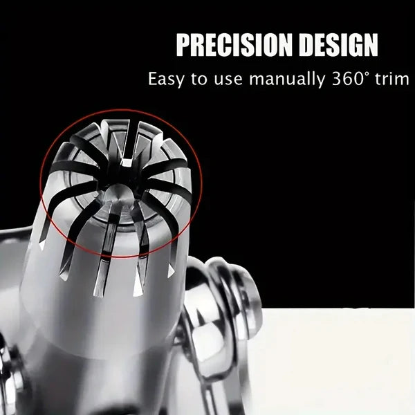 Manual Nose & Ear Hair Trimmer – Stainless Steel, Washable