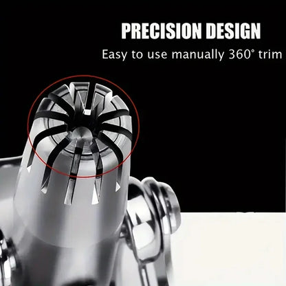 Manual Nose & Ear Hair Trimmer – Stainless Steel, Washable