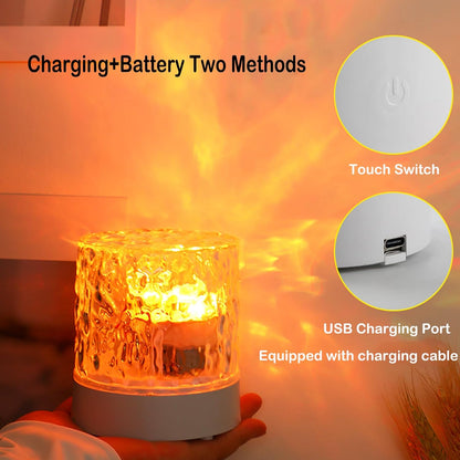 Water Ripple Lamp 16-Color Rotating Night Light